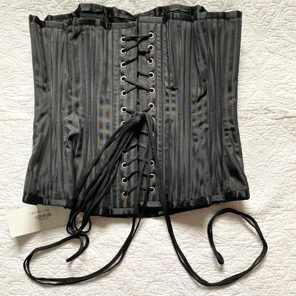 Corset Story Black Jacquard Waist Training Corset 28"